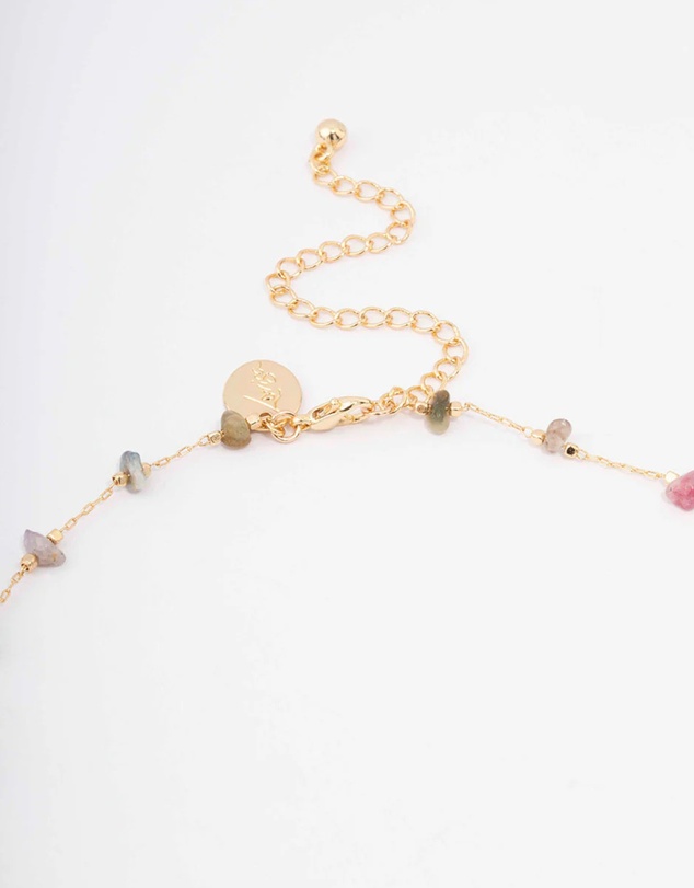 Lovisa - Gold Plated Semi Precious Station Necklace