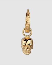 Kuzzoi - ICONIC EXCLUSIVE - Single Hoop Earring with Skull in Gold-Plated 925 Sterling Silver