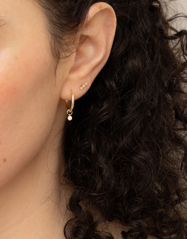 Luna Rae - Solid Gold - Dainty Diamond Earrings