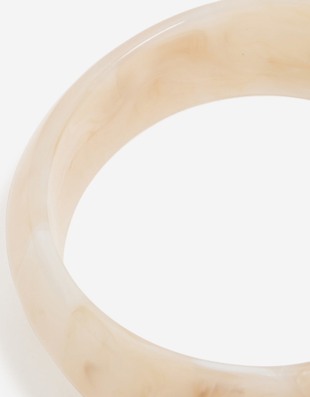 Lovisa - White Acrylic Marble Thick Bangle