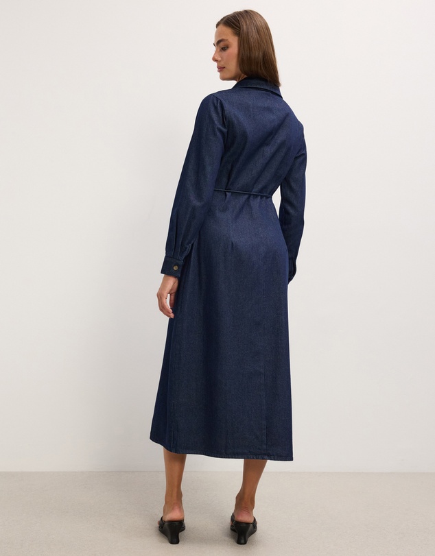 The Fated - Twila Chambray Midi Dress