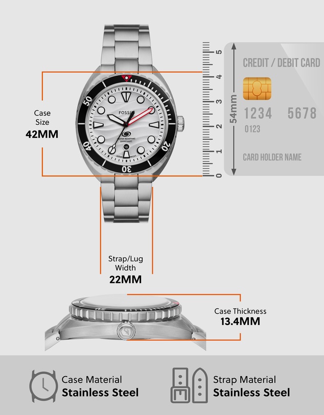 Fossil - Breaker Silver Analogue Watch