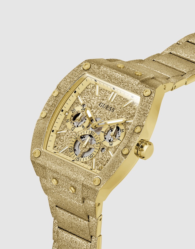GUESS - GUESS Mens Gold-Tone Multifunction Watch