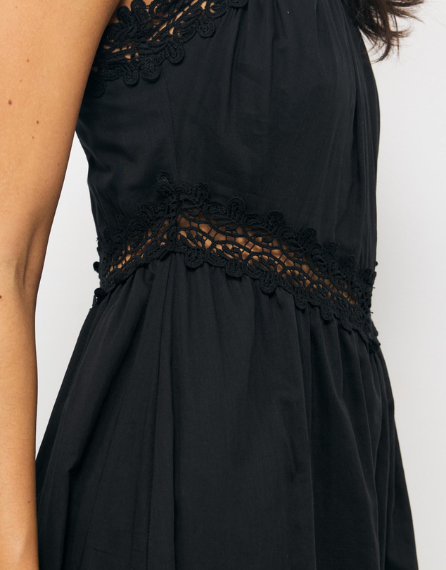 AERE - Cleo Lace Trim Cotton Maxi Dress