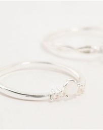 Lovisa - Silver Plated Cubic Zirconia Stacking Rings 3-Pack