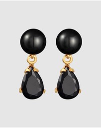 Elli Jewelry - Earrings Ear Studs Drop with Synth. Pearl And Zirconia Crystals in 925 Sterling Silver Gold Plated