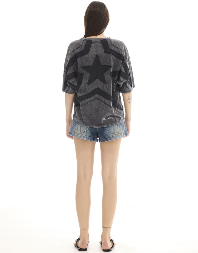 THE TALES - Black Star 3D Batwing Tee
