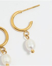 Lovisa - Waterproof Gold Plated Stainless Steel Pearl Dainty Earrings 2-Pack