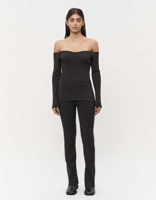 FRIEND of AUDREY - Nellie Off Shoulder Sparkle Knit Top