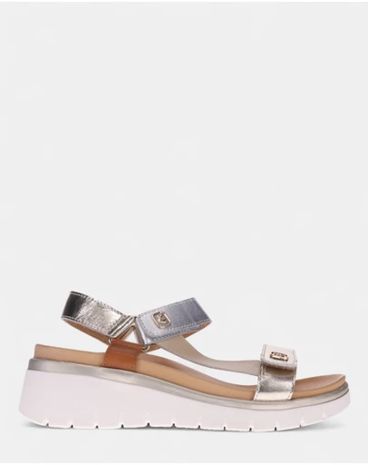 Mia Vita - Candice Sandal - Soft Gold/Silver Multi