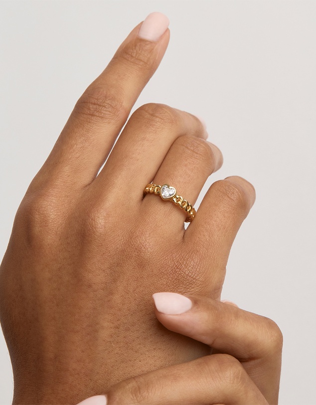 By Charlotte - Radiant Heart Engravable Ring