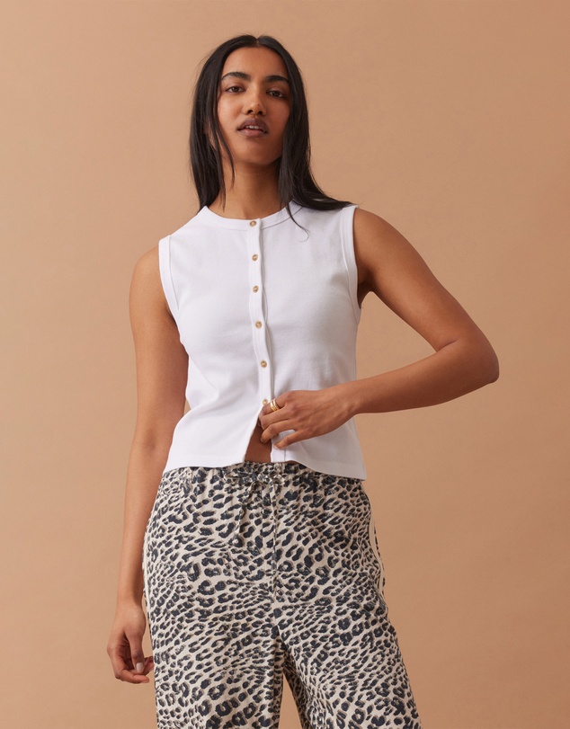 Ceres Life - Lyla Button Through Rib Tank