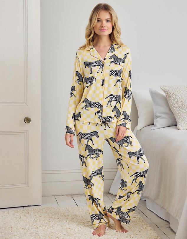 Chelsea Peers - Zebra Checkerboard Long Pyjama