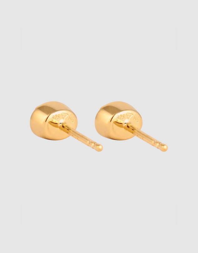 Elli Jewelry - Crystal Oval Stud Earrings in Gold-Plated 925 Silver