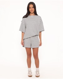 Petal & Pup - Hellen Stripe Short Set - Blue/Cream Stripe