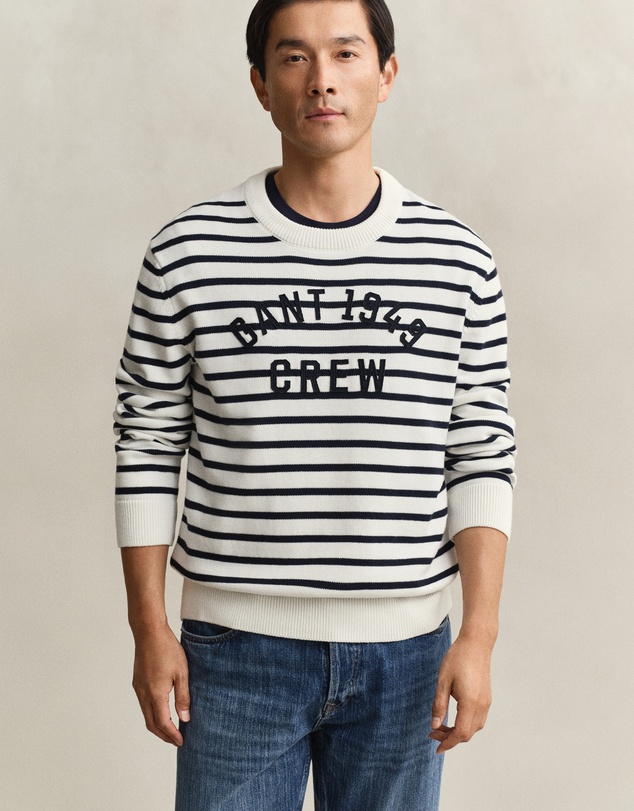 Gant - Breton Stripe Graphic Crew Neck