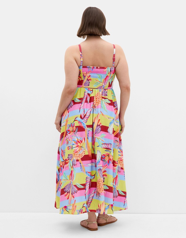 City Chic - Plus size Saraya Print Maxi Dress - matcha multi