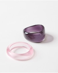 Commonry - Amber Resin Bangle Set