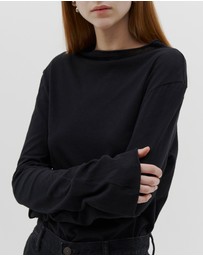 Bassike - regular raised neck long sleeve t.shirt
