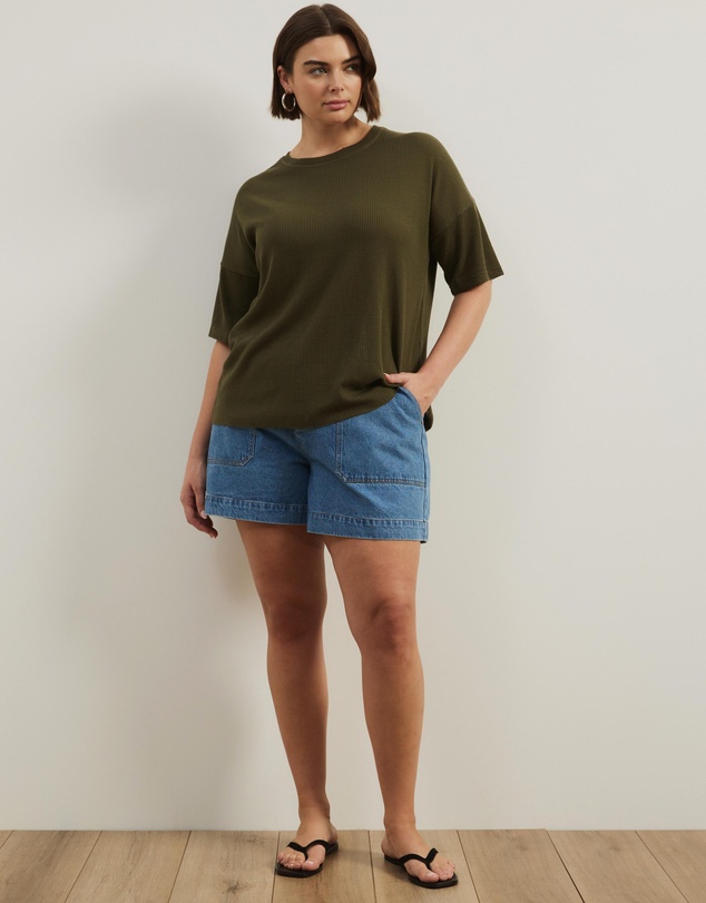 Atmos&Here Curvy - Sasha Waffle SS Tee