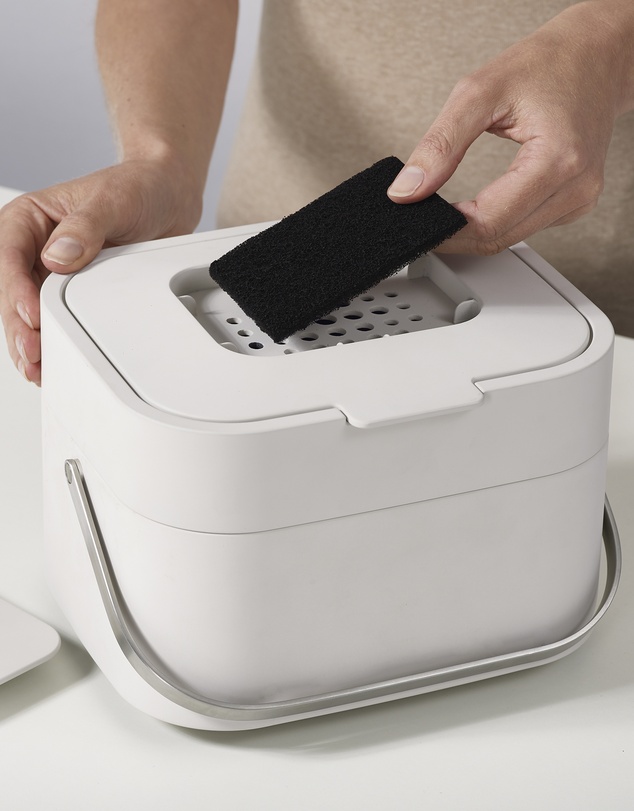 Joseph Joseph - Stack 4L Food Waste Caddy with Odour Filter (Stone)