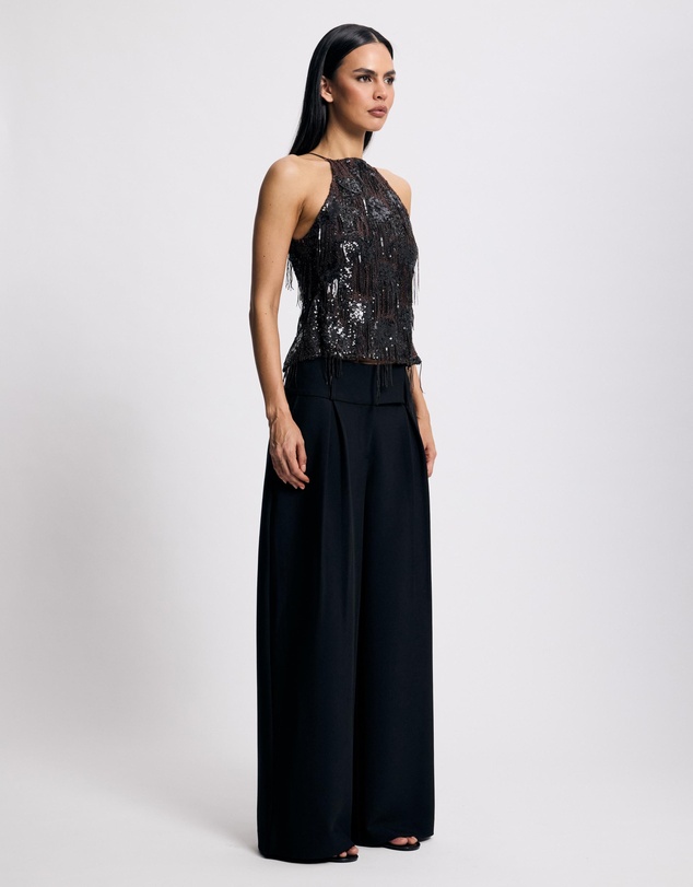 Lover - Xylia Drop Sequin Tie Back Top