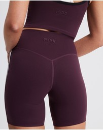Upstate - Air Sculpt Stripe Bike Short - Merlot