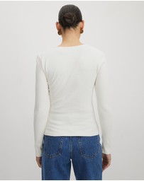 AERE - Jye Scoop Neck Long Sleeve T-Shirt