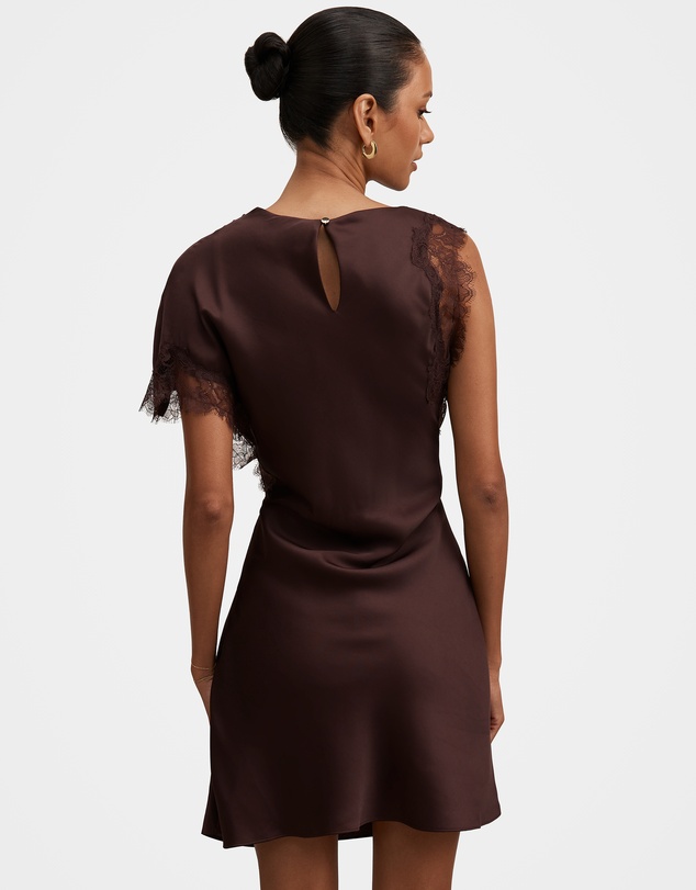Forever New Petite - Giselle Petite Satin Lace Mini Dress