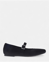 Mia Vita - Violet Mary-Jane Flats - Natural Black