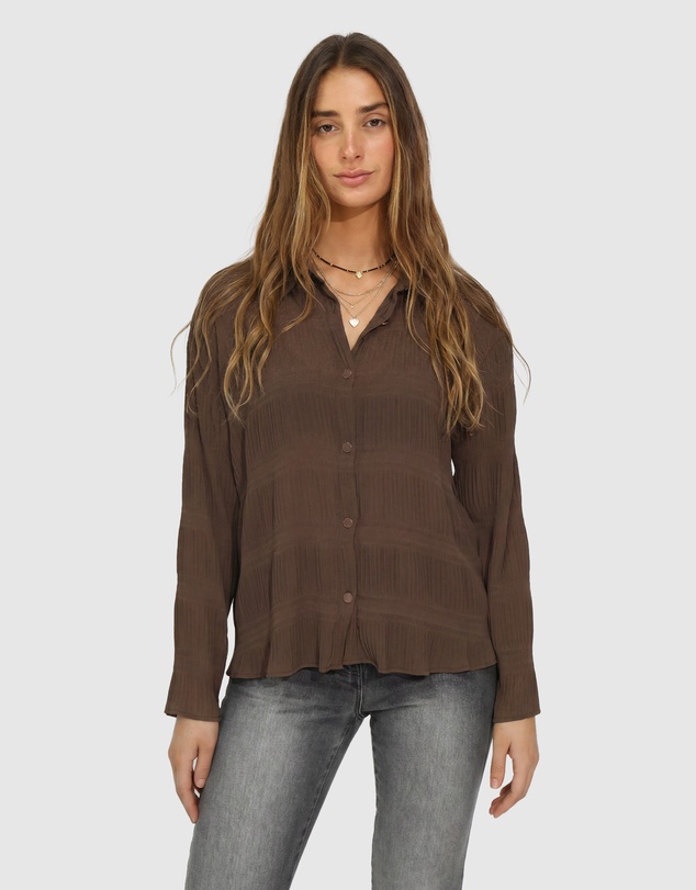 Belle & Bloom - Yoko Shirred Chiffon Blouse