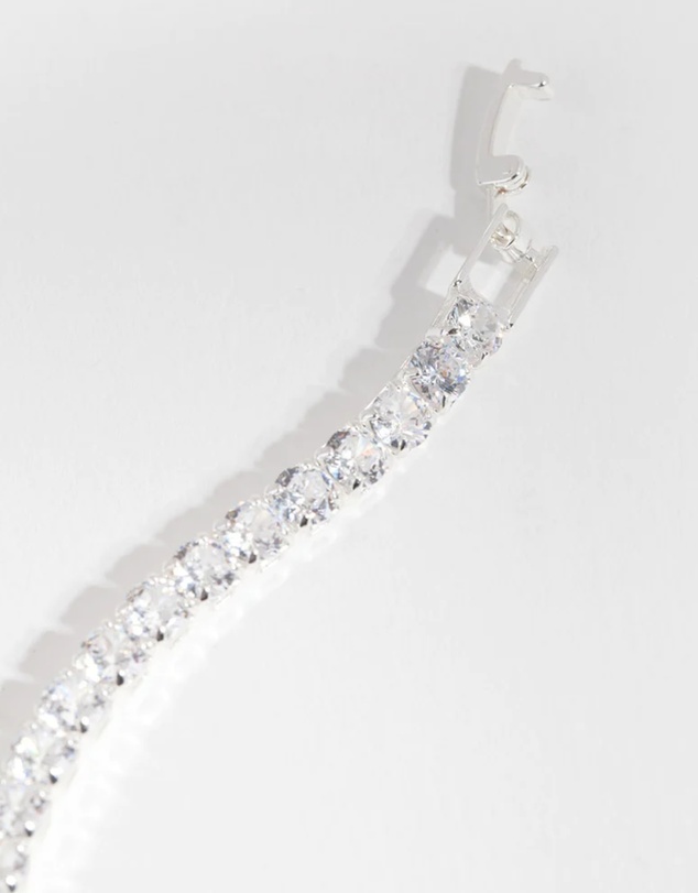Lovisa - Silver Cubic Zirconia Baguette Tennis Bracelet