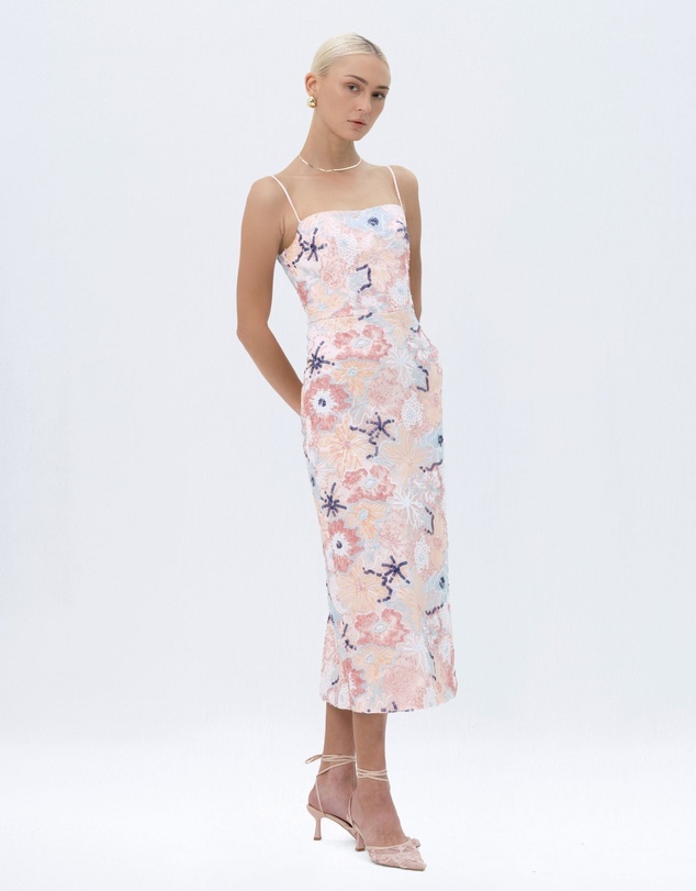 JUSTIN TONG - Jessica Beaded Midi Dress