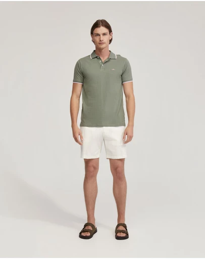 Oxford - Derek Cotton Pique Tipping Polo