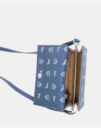 Pierre Cardin - Pierre Cardin Canvas Print/Leather Trim Flap Cross-Body Bag