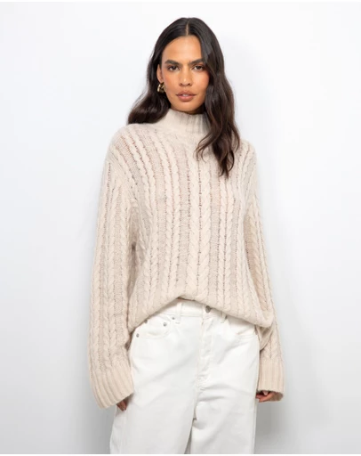 AERE - Zahra Cable Knit Jumper
