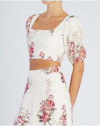Amelius - Heartloom Rose Linen Crop Top