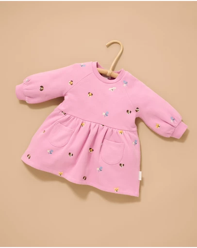 Purebaby - Puppy Embroidered Dress-Kids-Babies
