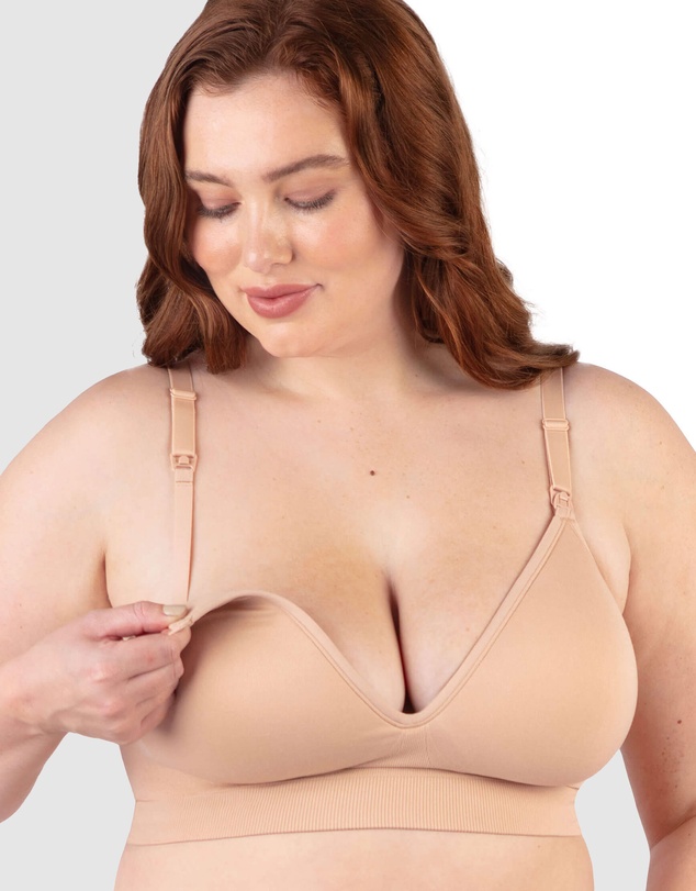 B Free Intimate Apparel - Plunge Nursing Comfort Bra – Wireless with Fixed Moulded Cups (B-C-D) Cup