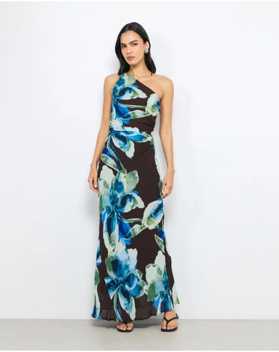 AERE - Zahra One Shoulder Midi Dress