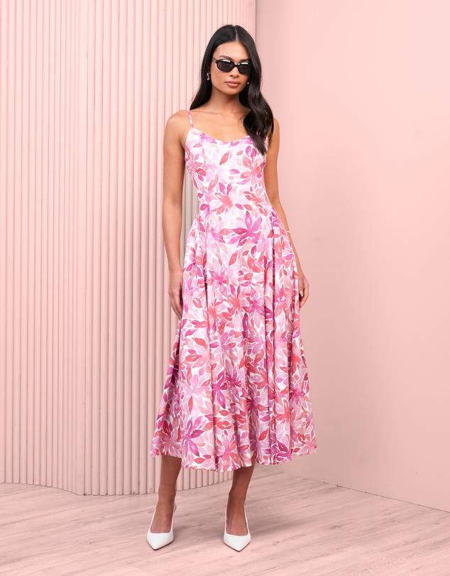 Azzurielle - Yaiza Strappy Full Skirt Dress