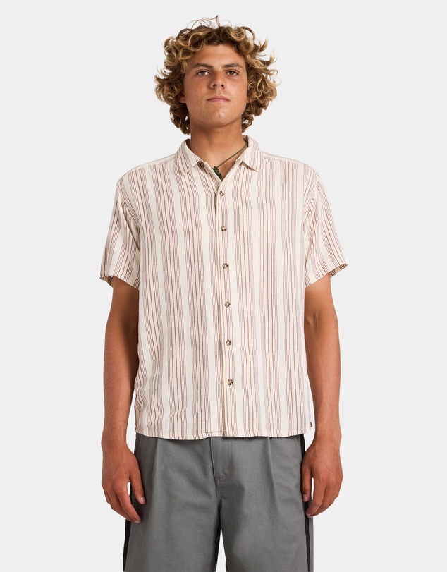 RVCA - Mens Beat Stripe Short Sleeve Shirt