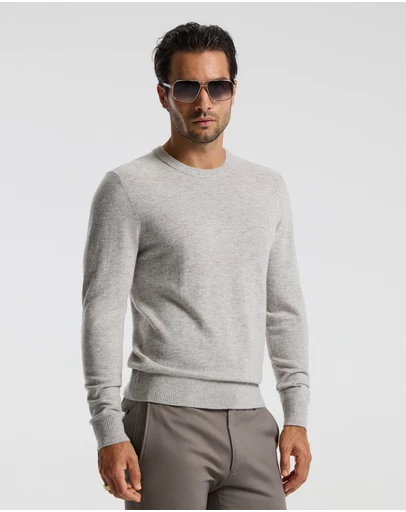 Calibre - Ultra Fine Merino Wool Sweater Silver