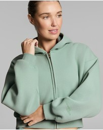 Rockwear - Luxe Fleece Cropped Zip Through Hoodie
