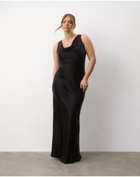 Six Stories - Cowl Front Satin Bridesmaid Dress