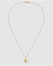 Elli Jewelry - Necklace Zirconia Moon 925 Sterling Silver Gold-Plated