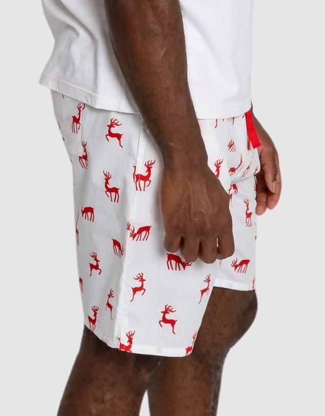Sant And Abel - Men's Reindeer Red Sleep Shorts