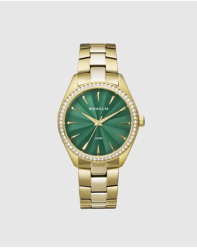 Maxum - Sydney - Green Dial, Gold Tone Case & Gold Bracelet