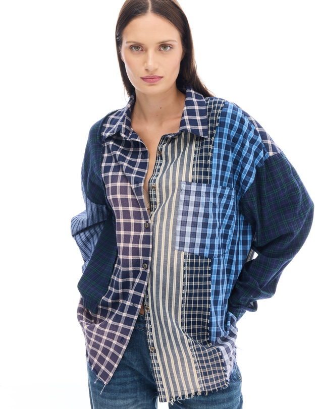 THE TALES - The Tales Patchwork Check Stripe Shirt