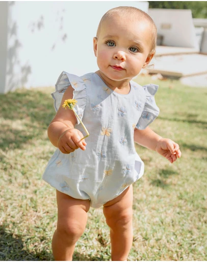 Bebe by Minihaha - Libby Embroidered Butterfly Romper - Babies